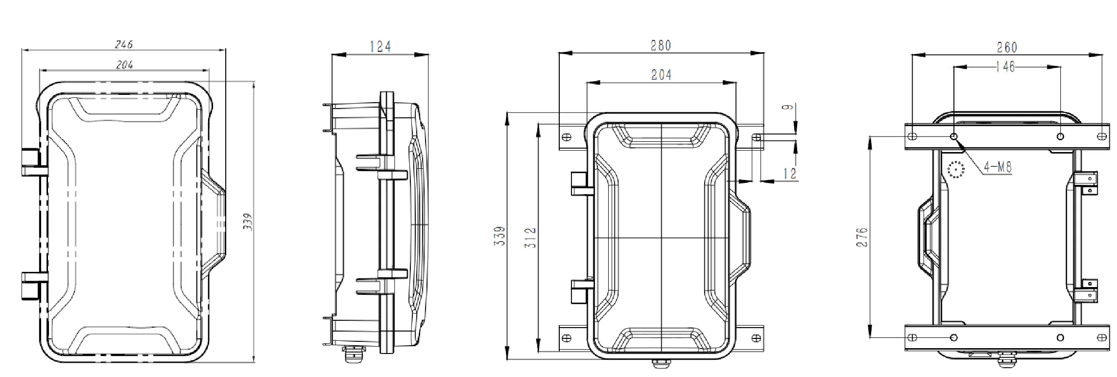 JR101-CB-AL Dimensions