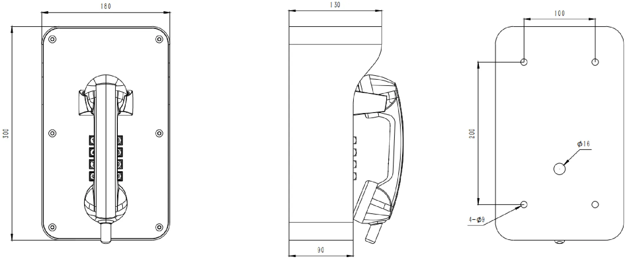 JR210-FK-4G Dimensions
