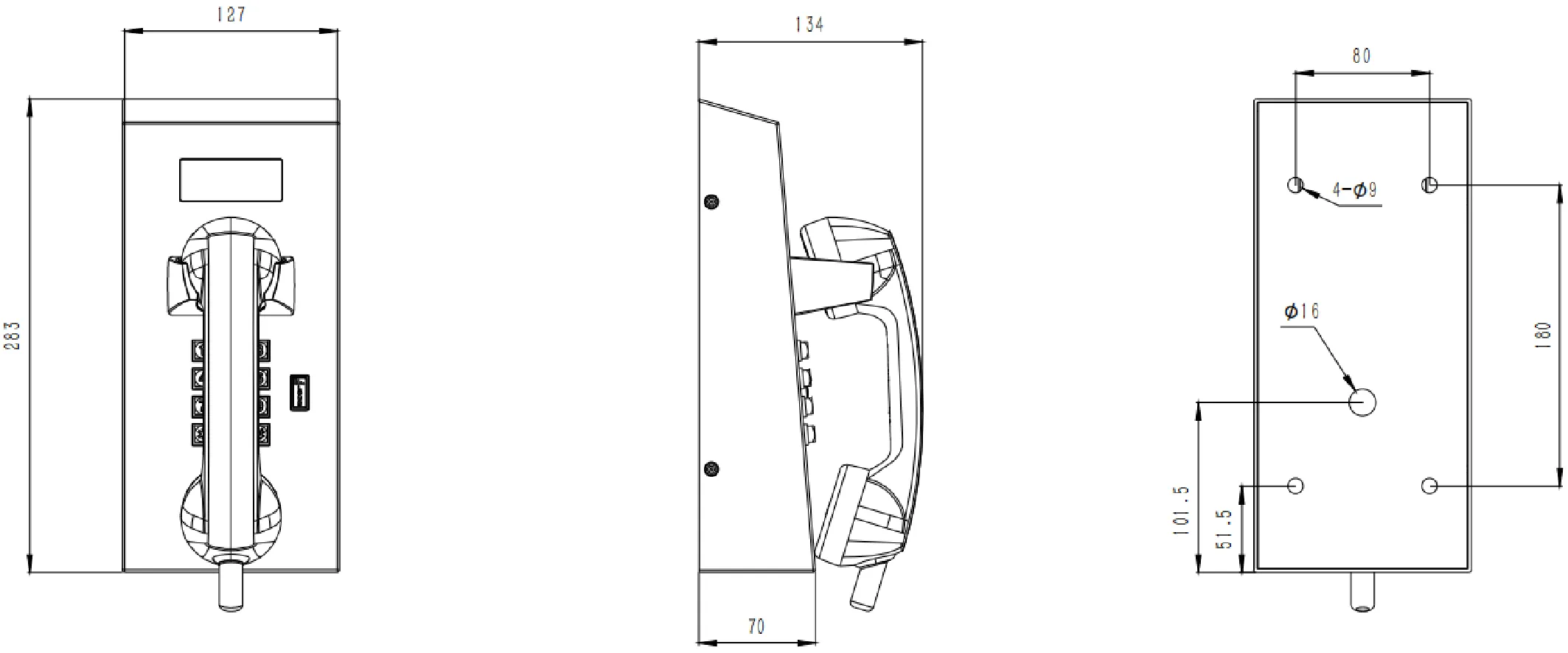 JR212-FK-VC-SIP Dimensions