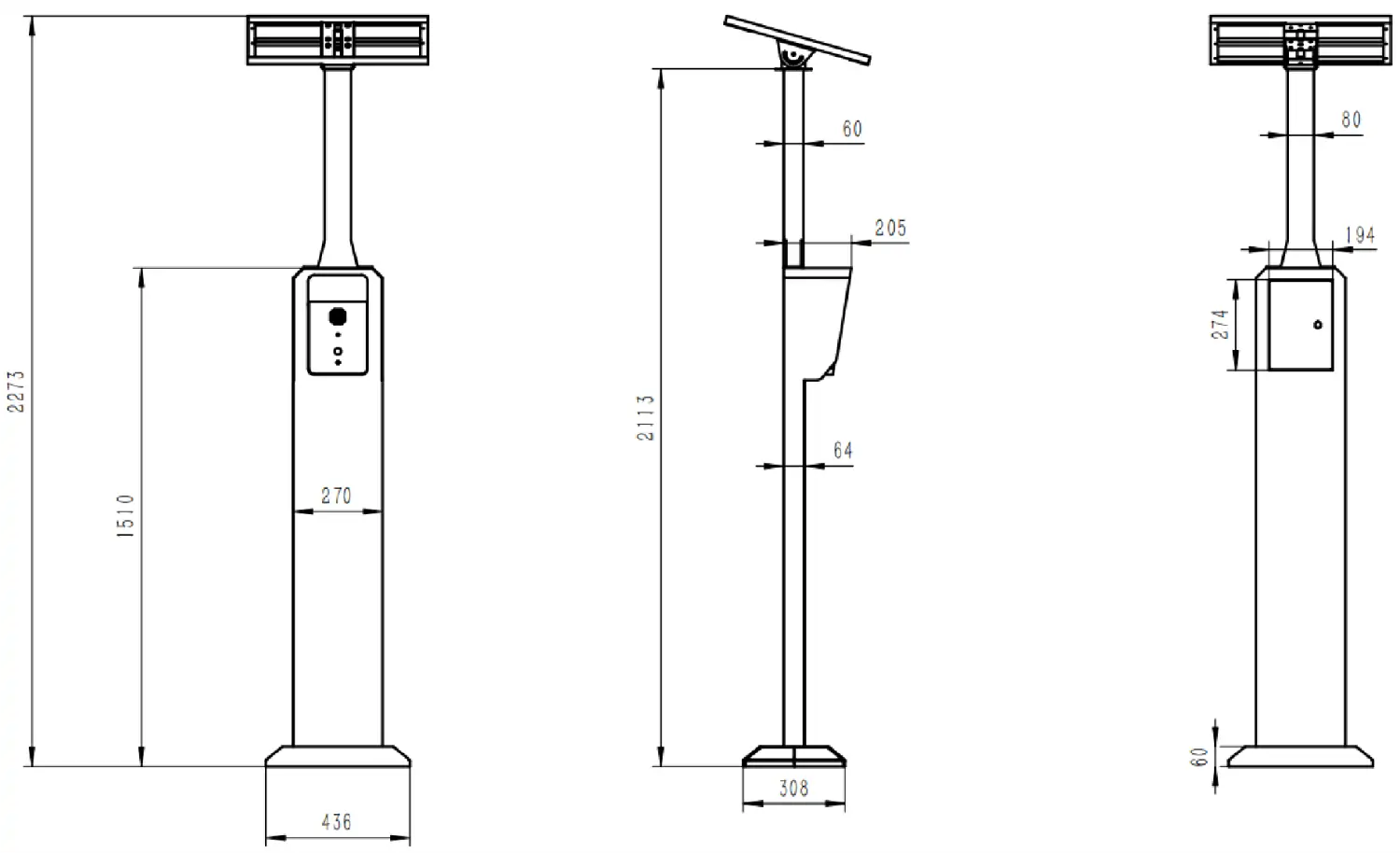 JR306-SC-SP Dimensions